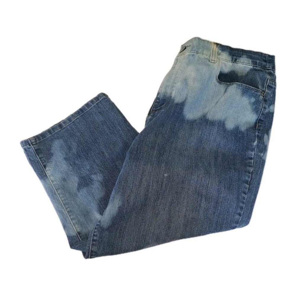 Christopher & Banks Women's Blue Size 14 Jeans 34x20 Custom Bleached Capri Jeans